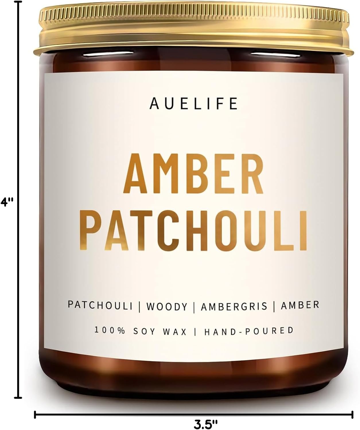 Scented Candles for Home - Amber Patchouli Scented Candle | Aromatherapy Candles, Soy Candles for Home Scented, 7oz Amber Jar Candles Gift for Women & Men