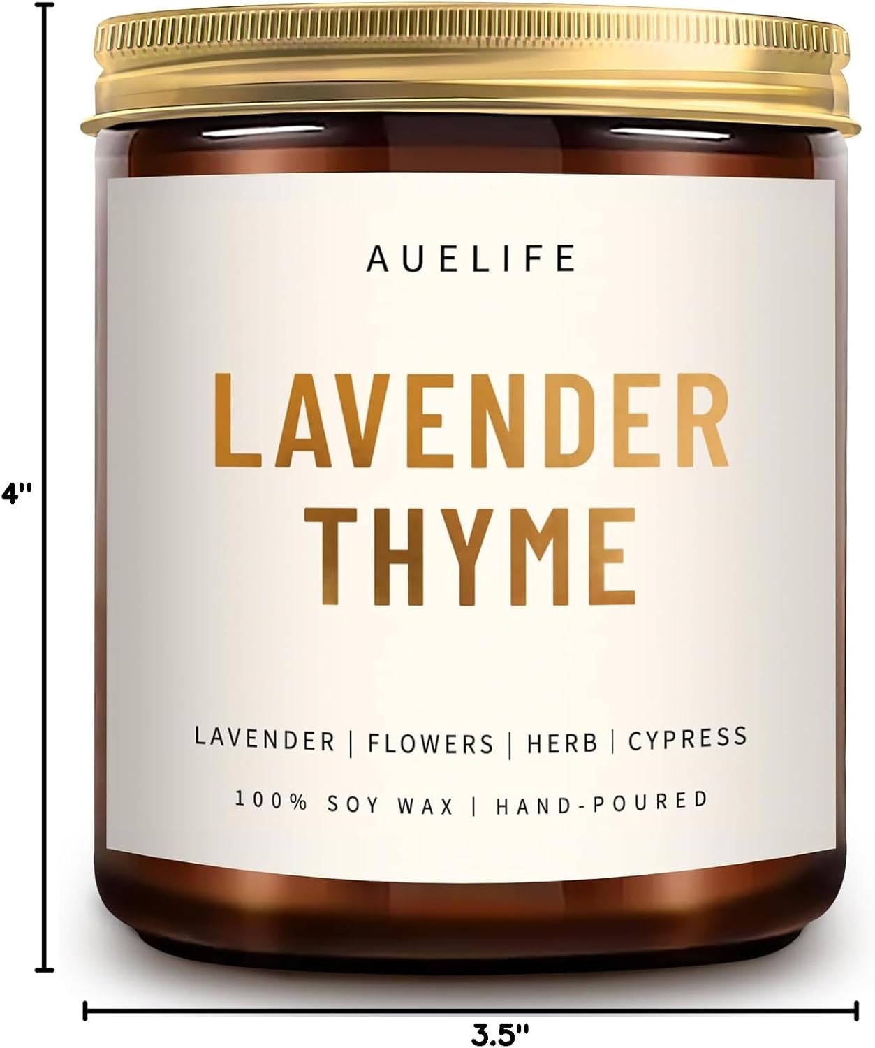 Scented Candles for Home - Lavender & Thyme Scented Candle | Aromatherapy Candles, Soy Candles for Home Scented, 7oz Amber Jar Candles Gift for Women & Men