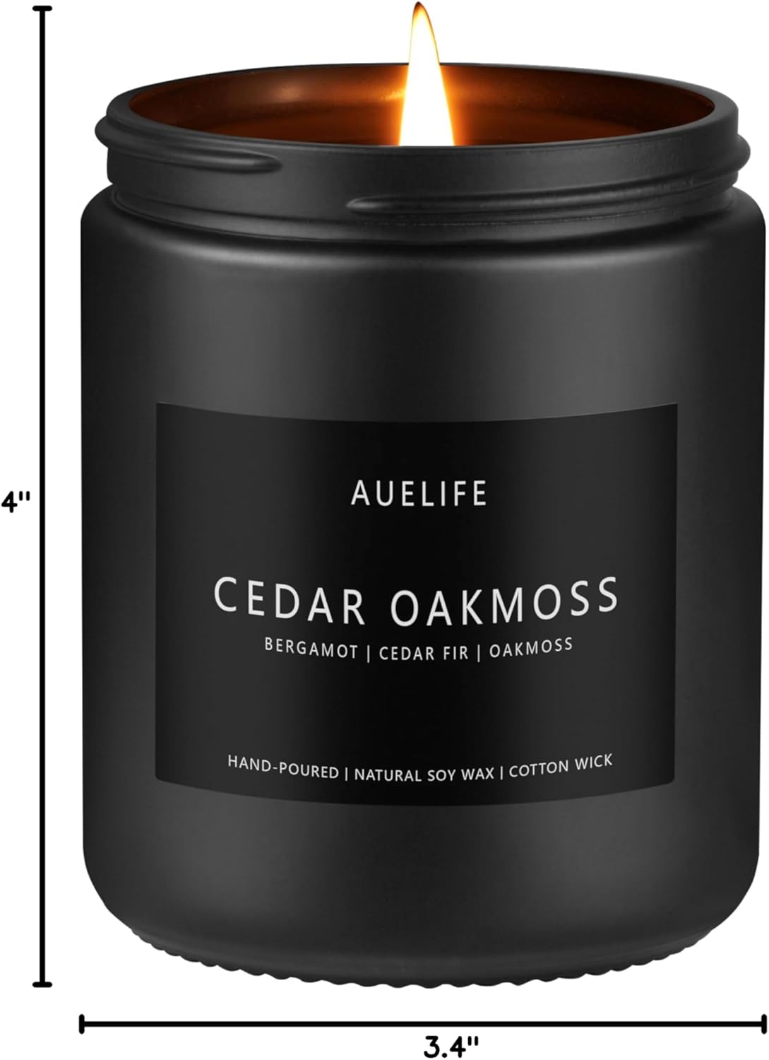 Scented Candles for Men | Cedar Oakmoss Scented Candle - Candles for Men, Men Scented Candles for Home, Candle Gifts for Him/Friend, Aromatherapy Candle in Black Jar