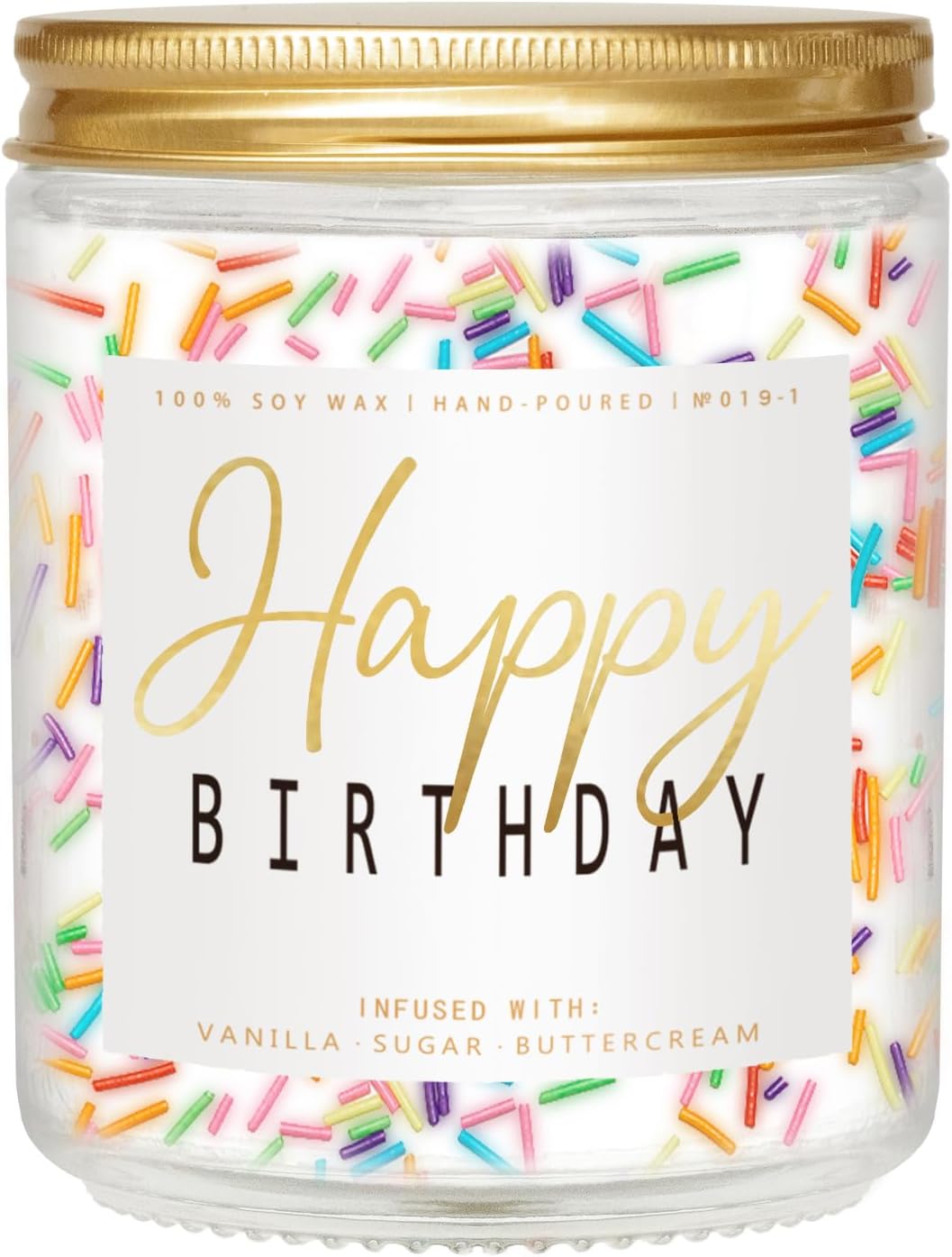 Happy Birthday Candle - Vanilla Cream Birthday Candle, Unique Birthday Gifts for Women - 7oz Scented Candle with Sprinkles, Birthday Gifts for Men/Best Friend Visit the Auelife Store