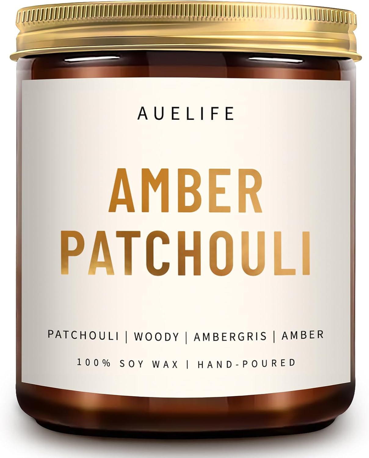 Scented Candles for Home - Amber Patchouli Scented Candle | Aromatherapy Candles, Soy Candles for Home Scented, 7oz Amber Jar Candles Gift for Women & Men