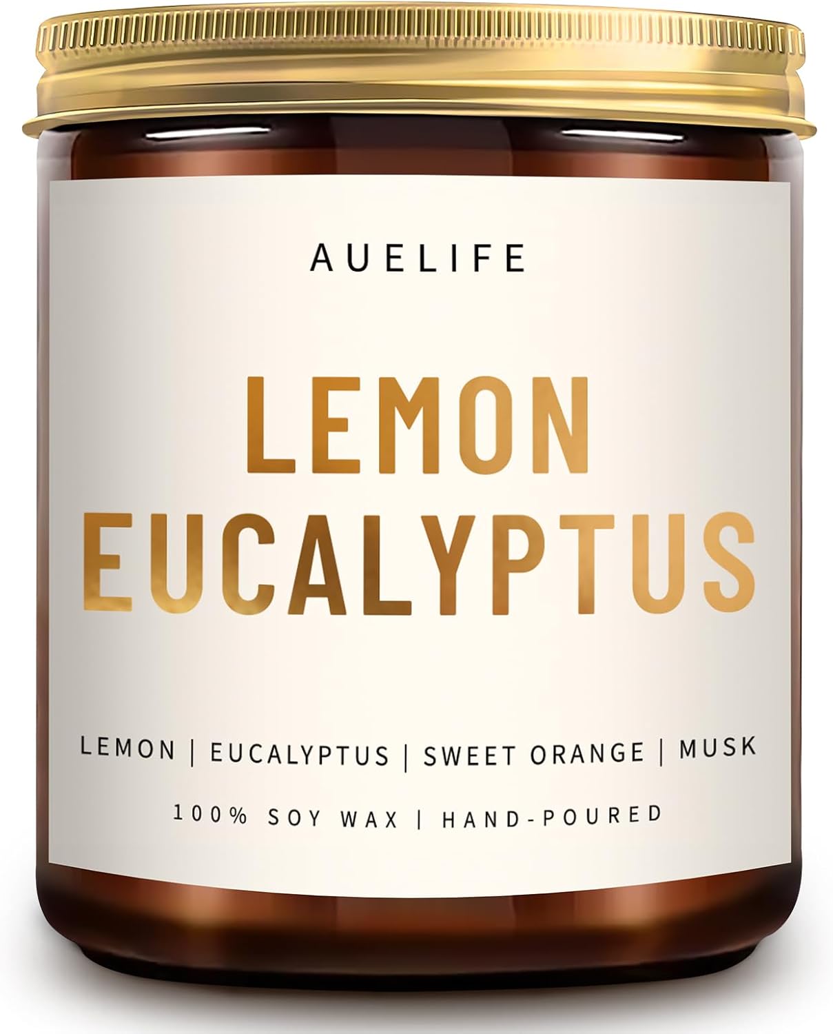 Scented Candles for Home - Lemon Eucalyptus Scented Candle | Aromatherapy Candles, Soy Candles for Home Scented, 7oz Amber Jar Candles Gift for Women & Men