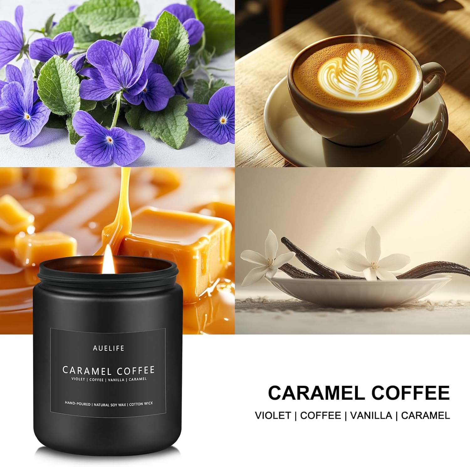 Caramel Coffee Candle | Men Candles, Scented Candles for Home, Candle Gifts for Women Men - Soy Candle for Home Scented - 7oz Aromatherapy Candles, Men Gifts, Home Fragrances Jar Candle