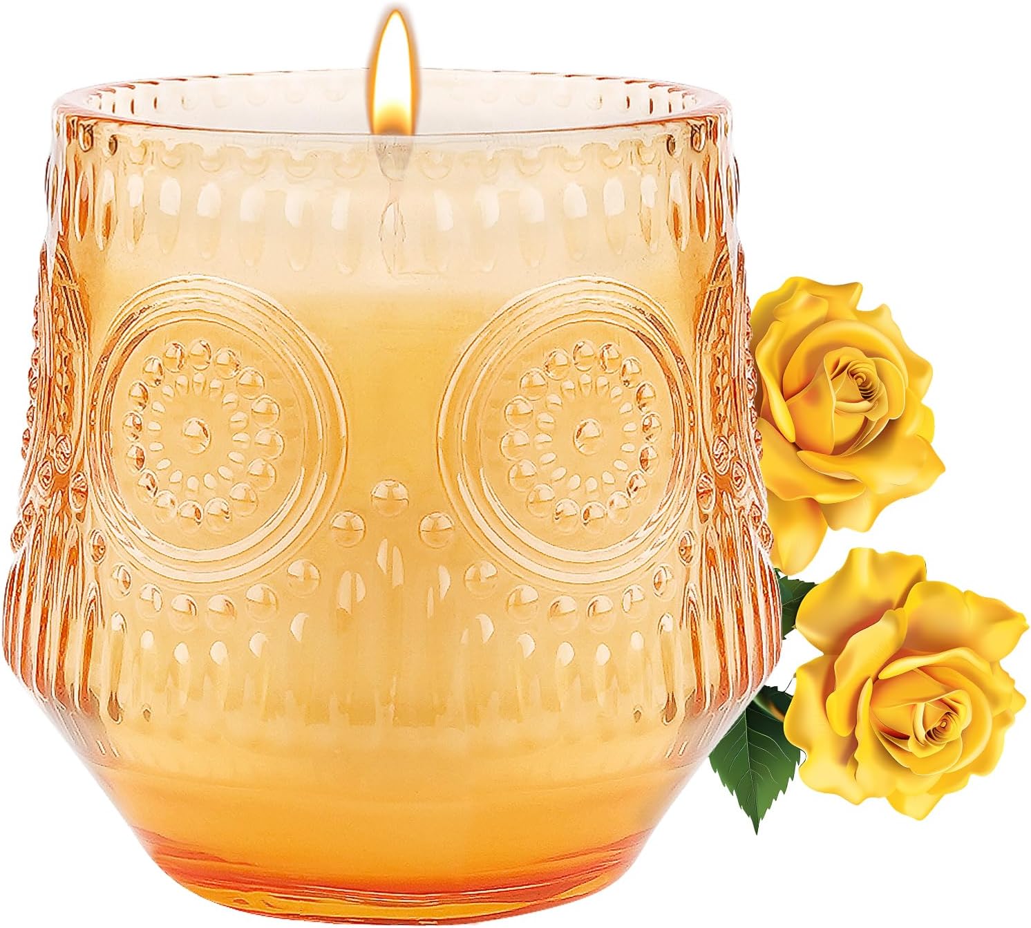 Fresh Roses Scented Candles - Candles Gift for Women, Candle Fragrances for Home and Women, Aromatherapy Soy Wax Candle Glass Jar Candle