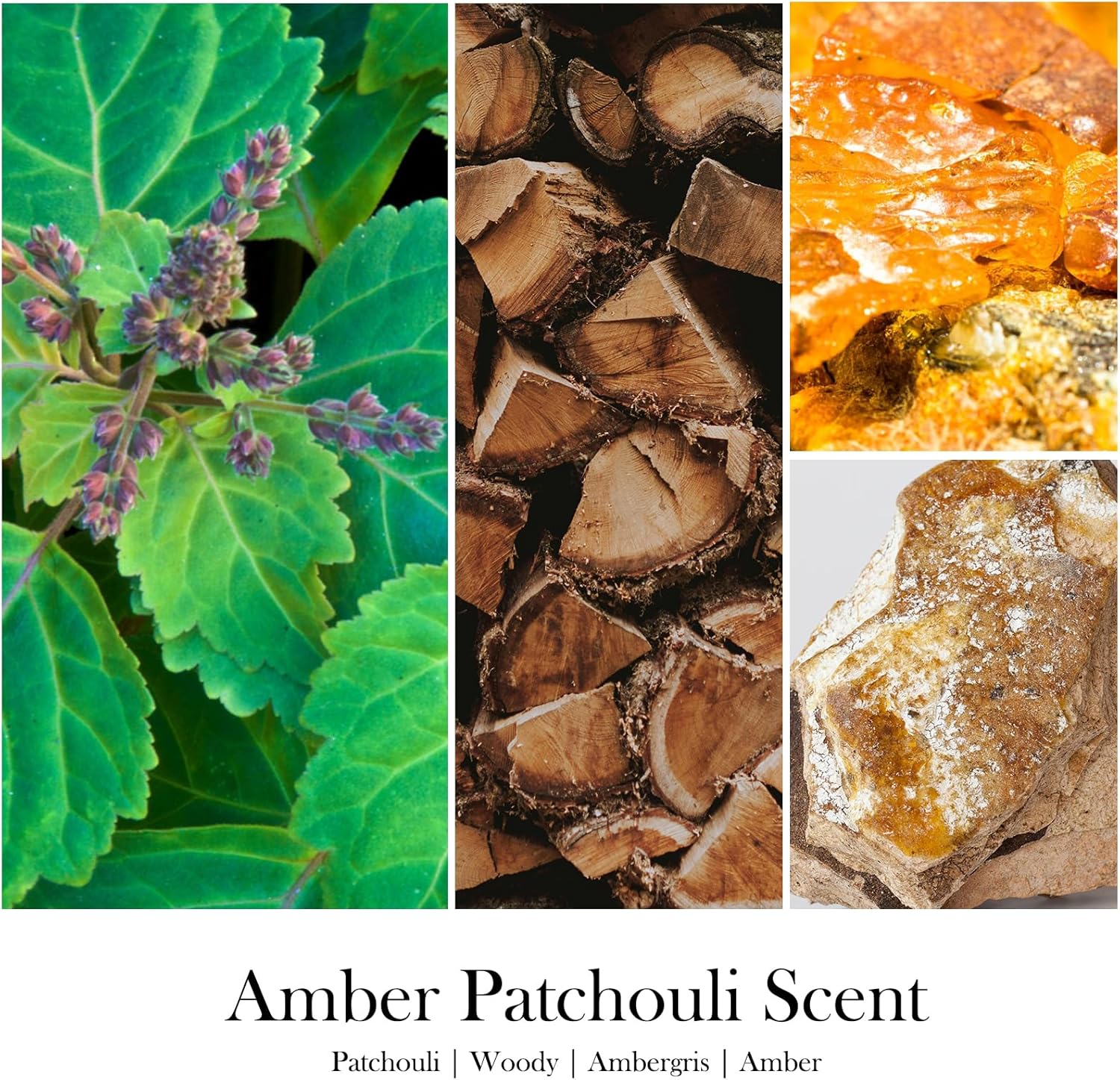 Scented Candles for Home - Amber Patchouli Scented Candle | Aromatherapy Candles, Soy Candles for Home Scented, 7oz Amber Jar Candles Gift for Women & Men
