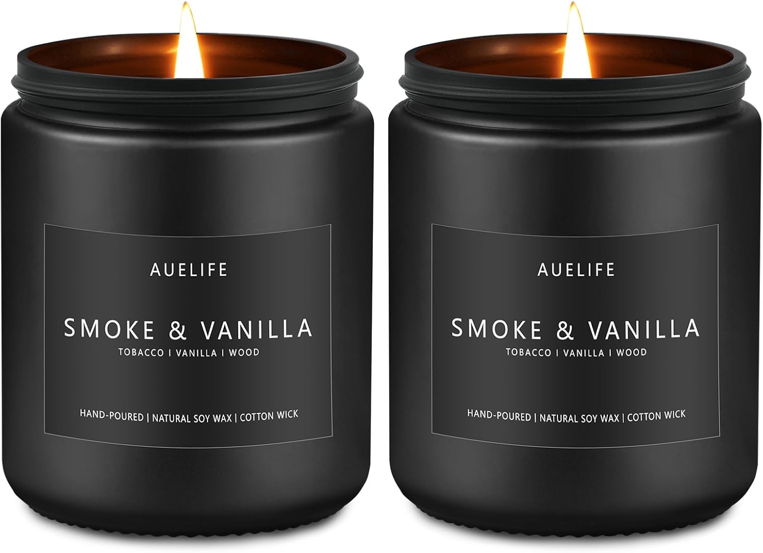 2 Pack Smoke & Vanilla Candle | Candles for Men - Masculine Candle, Soy Candle for Home Scented - Gifts for Men, Candle Gifts for Home - Each of 7oz Candle