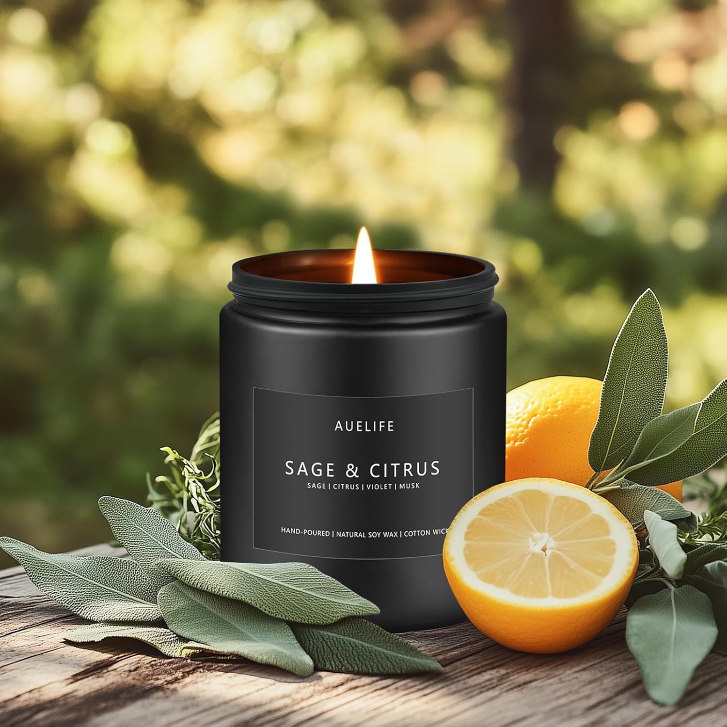 Sage & Citrus Candle | Scented Candle for Home, Aromatherapy Candle - Soy Candles for Home Scented, Candle Gift for Women Men, Home Fragrance Decoration -7oz Jar Candles