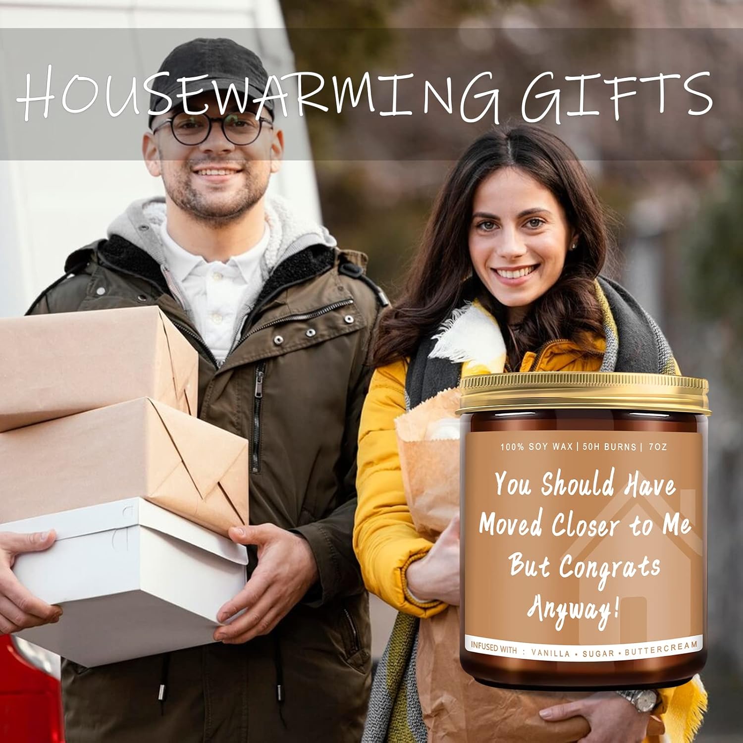 Auelife House Warming Gifts New Home, Housewarming Gifts Candle, Unique House Warming Gifts, New House Gift, New Home Gifts for Home, New Homeowner Gifts for Friend, Family, Women, Men