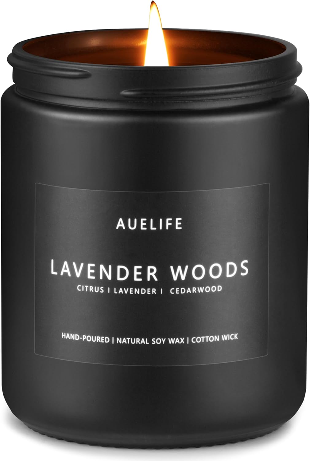 Scented Candles for Men | Lavender & Wood Scented Candle - Candle for Men, Men Candles for Home Scented, Candle Gifts for Him/Friend, Aromatherapy Candle in Black Jar