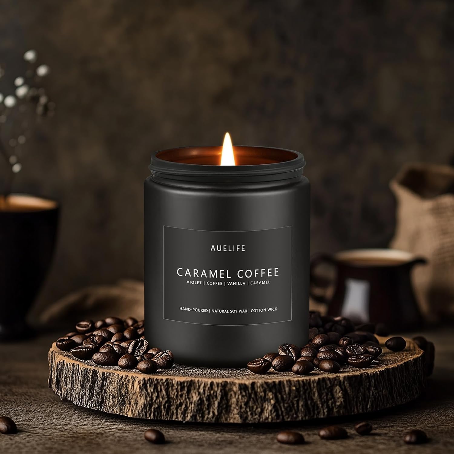 Caramel Coffee Candle | Men Candles, Scented Candles for Home, Candle Gifts for Women Men - Soy Candle for Home Scented - 7oz Aromatherapy Candles, Men Gifts, Home Fragrances Jar Candle