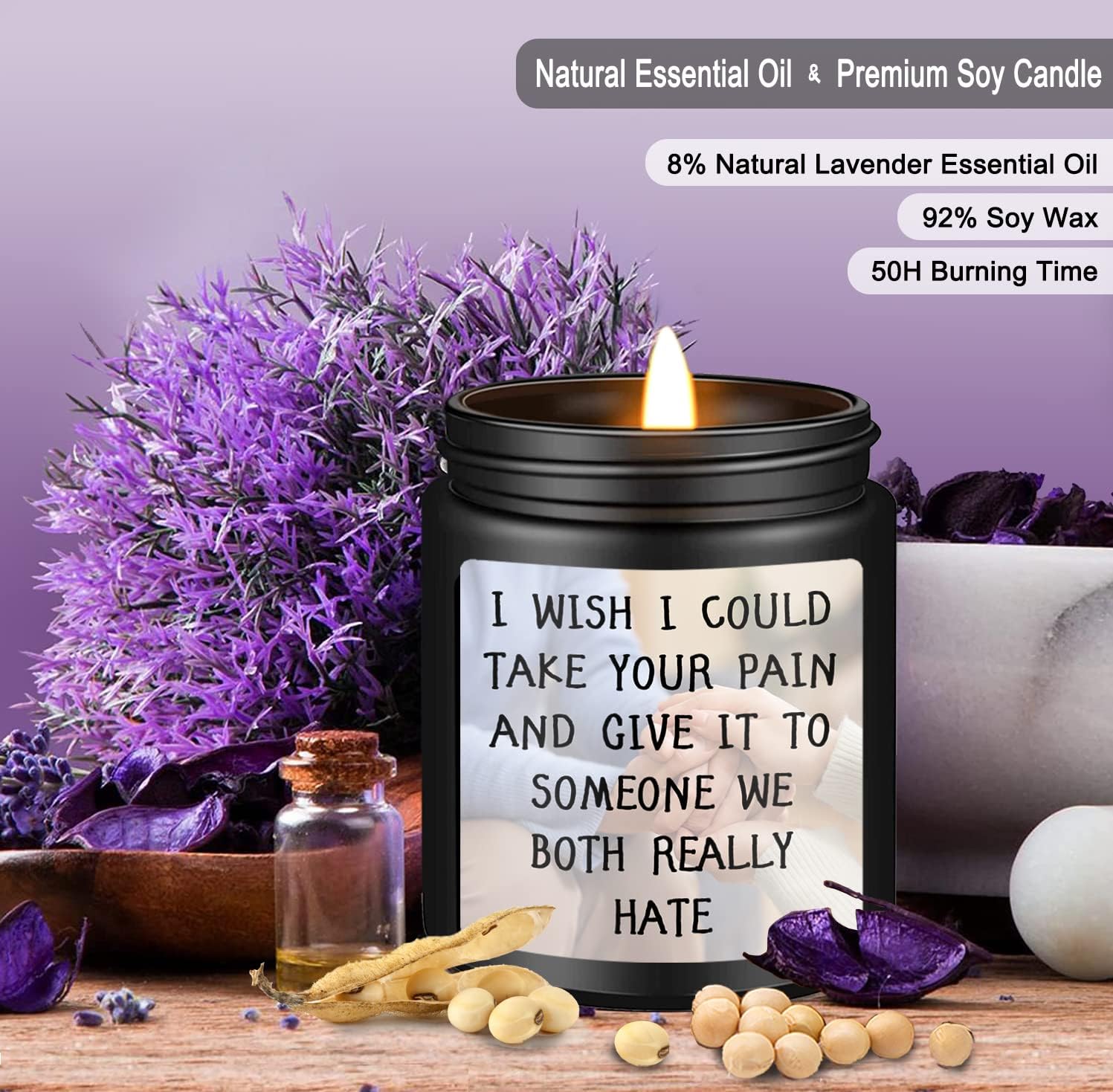 Get Well Soon/Feel Better Gifts for Women Men, Inspirational Candles, Consolation Gifts, Mercy, Cheer Up, Condolence Gifts for Women Men