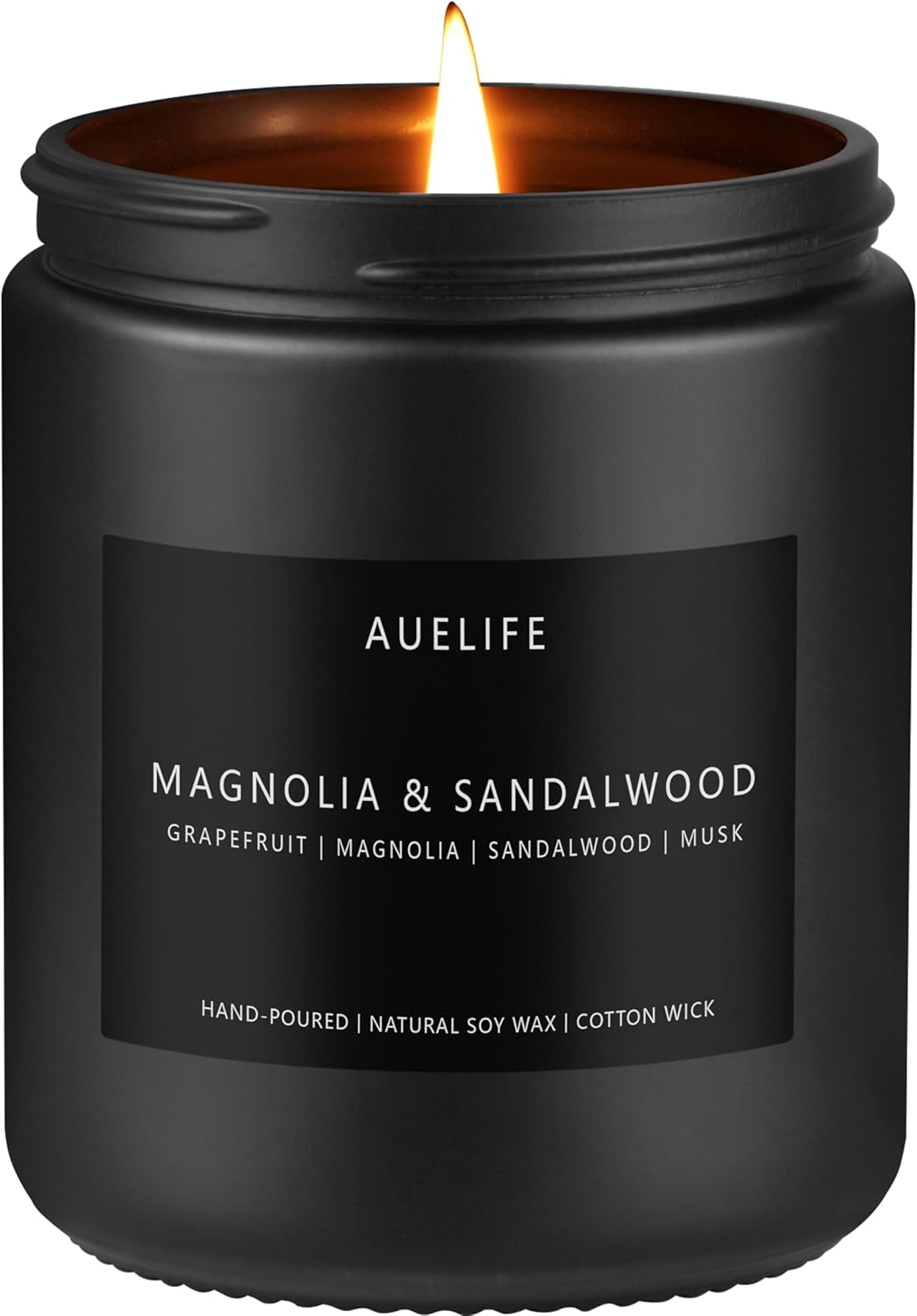 Scented Candles for Men | Magnolia & Sandalwood Scented Candle - Candles for Men, Men Scented Candles for Home, Candle Gifts for Him/Friend, Aromatherapy Candle in Black Jar